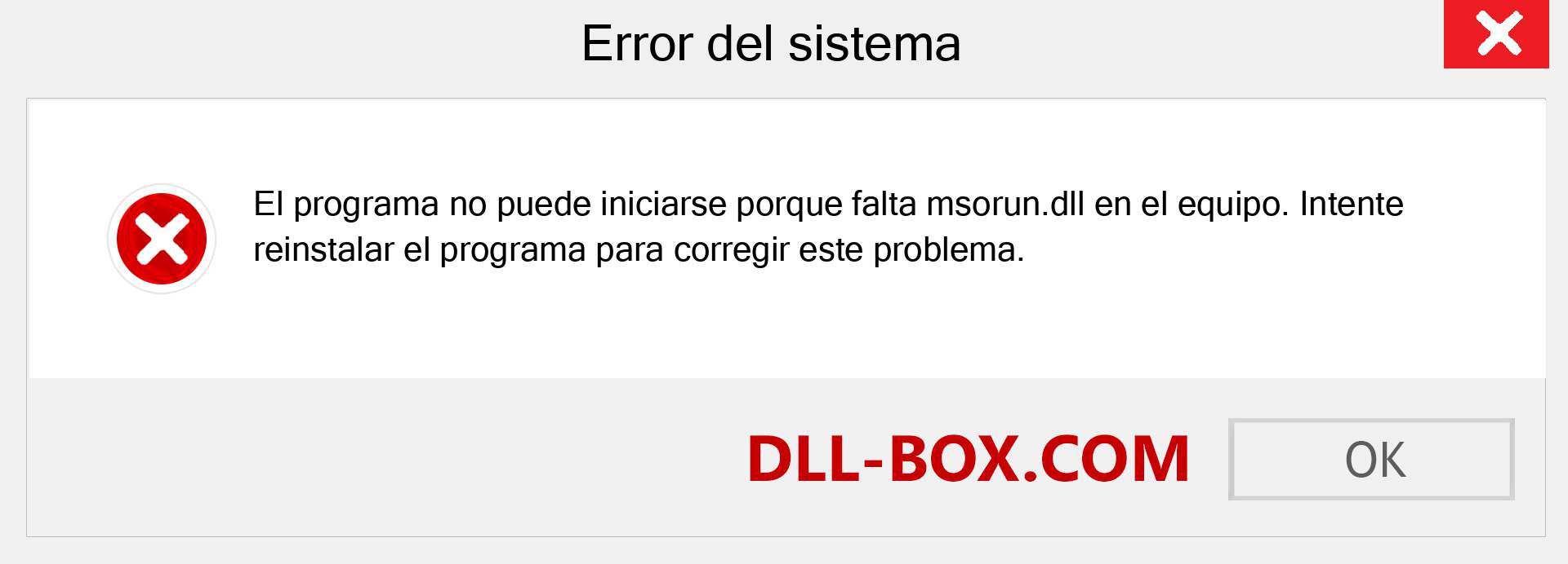 ¿Falta el archivo msorun.dll ?. Descargar para Windows 7, 8, 10 - Corregir msorun dll Missing Error en Windows, fotos, imágenes